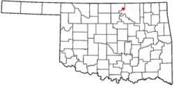 Location of Kaw City, Oklahoma