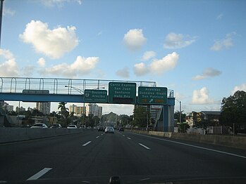 PR-20 near its north terminus in Guaynabo