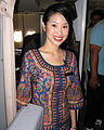 A modern kebaya worn by a Singapore Airline Flight Attendant