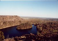 The Hanging Hills and Hubbard Park; Meriden below