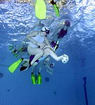 Underwater rugby match (location & date not known).