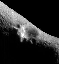 At 4.8 km (3.0 mi) across, the crater Psyche is Eros's second largest.