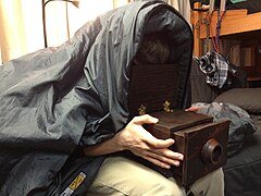 Modern-day camera obscura used indoors