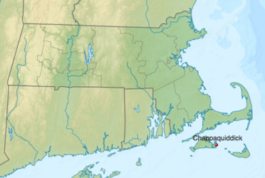 Map of Massachusetts with location of Chappaquiddick