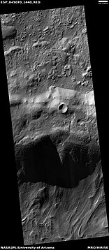 Tongue-shaped glaciers indicated with arrows, as seen by HiRISE under the HiWish program