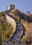 The Juyongguan area of the Great Wall accepts numerous tourists each day