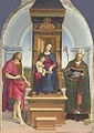 《安西帝聖母（英语：Ansidei Madonna）》（The Ansidei Madonna），1505年，收藏於英國國家美術館