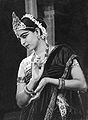 Rukmini Devi Arundale, one of the foremost revivalists of bharatnatyam dance in the 20th century, performs at a concert.[citation needed]