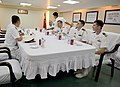 Rear Adm. Charlie Williams aboard Yulin in Singapore on 20 May 2015.