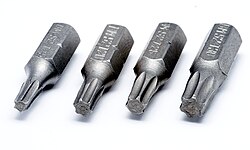 Torx bits T15, T20, T25 and T30