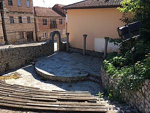 The recent built amphitheater near the church site