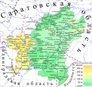 Немцев Поволжья Автономная Социалистическая Советская Республика на карте