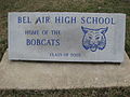 Sign at the entrance to Bel Air High