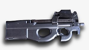 Photo of the P90 LV / IR model with an empty magazine in the weapon