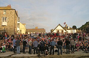 The Fisherman's Friends performing at Port Isaac