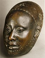 Yoruba copper mask for King Obalufon; circa 1300 CE; discovered at Ife