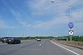 Traveling west (signed south) on Route 7/I-787 concurrency on the bridge