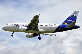 AeroGal A319 aterrizando