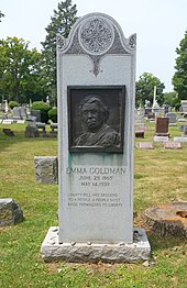 Tombstone of Emma Goldman, Forest Home Cemetery, Forest Park, IL