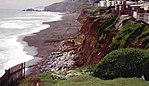 Pacifica, California coast after major storms in 1997 (resulting from the strongest El Niño on record) destroyed the houses shown above.