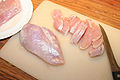 Raw chicken fillets