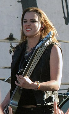 Hale performing with Halestorm in 2014