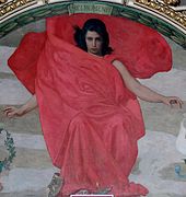 Melpomene mural (detail, 1896), at the Library of Congress in Washington DC. Photograph (2007) by Carol Highsmith (1946–).