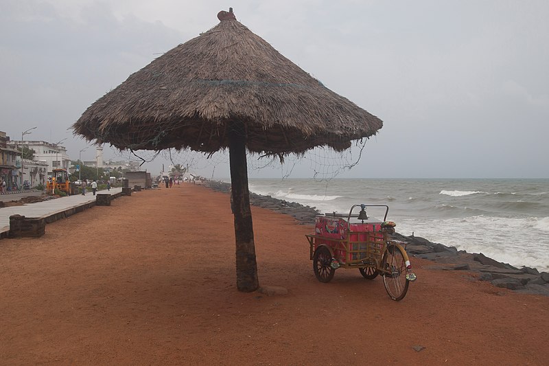 File:Pondicherry Beach, Hut, India.jpg