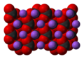 Space-filling model of sodium carbonate