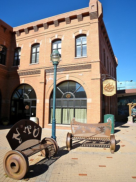 File:Benches in downtown Flagstaff.jpg