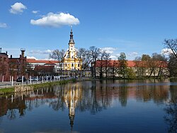 Neuzelle brewery (left) and abbey church