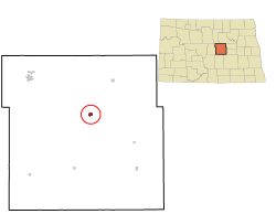 Location of Fessenden, North Dakota