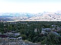 General view of Ordubad with a range of high mountains in neighboring Iran in the distance