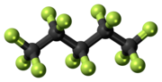 Ball-and-stick model of the perflenapent molecule