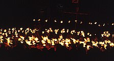 4 – The Procession. After nightfall the galley is dragged through the streets of the town in a torchlight procession. The torchbearers are the members of all the squads, led by the Jarl Squad. Each squad chooses a theme and dresses accordingly. The themes are very varied, some historical, some topical or satirical.