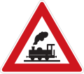 Level crossing without gates or barriers