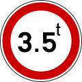 Vehicles weight limit