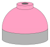 Illustration of cylinder shoulder painted pink for calibration gas