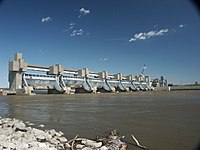 Dam and locks from Missouri shore