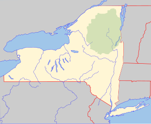 The fort is located by Lake Champlain in New York near the Vermont border, about 2/5 of the way north from New York City to Montreal.