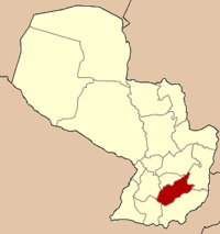 Map of Paraguay highlighting the department