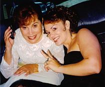 Tatiana (right) with her mother on the way to the 2003 Latin Grammys in Miami, Florida