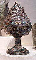 Chinese Western Han inlaid bronze hill censer