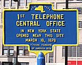 Image 40Historical marker commemorating the first telephone central office in New York State (1878) (from History of the telephone)