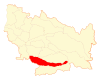 Location of the Pemuco commune in the Ñuble Region