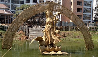 Sculpture of Debi Saraswati at Jagannath Hall, University of Dhaka