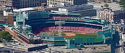 Fenway Park, home of the Boston Red Sox, is located in the Fenway-Kenmore neighborhood