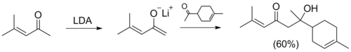 Использование енолята лития в альдольной конденсации