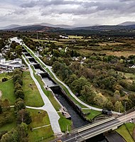 Neptune's Staircase, the longest staircase lock in Britain.