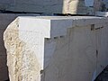 A reconstructed architrave block of the Parthenon.